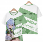 Uued Genshin Impact T-s&auml;rgid Anime M&auml;ng T&uuml;druk Nahida 3D Prindiga Streetwear Mehed Naised Vabaaja Mood &Uuml;lem&otilde;&otilde;duline T-s&auml;rk Laste T-s&auml;rgid Topid S valge
