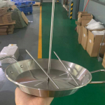 Roostevabast terasest grillihoidik, BBQ-t&ouml;&ouml;riist, vertikaalne kruvigrill, 3 tarvikut, eemaldatav, grillplaat valge