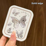 Butterfly Flip-Top kokkupandav meigipeegel, kaasaskantav taskupeegel naiste ristk&uuml;likukujuline kammiga kosmeetiline meigipeegel