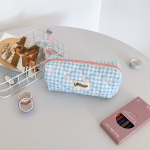 1-osaline armas tudengipliiatsikott t&uuml;drukutele, kommid, v&auml;rvilised pitsist, ruuduline pliiatsikott Multifilmi kirjatarvete hoiukott Koolitarbed roosa punane v&auml;rv