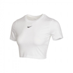 Nike Sporditreening L&uuml;hikeste varrukatega &uuml;mara kaelusega T-s&auml;rk Naiste topid Valge DD1329-100 L