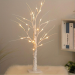 Soe valge LED-kask kodukaunistuseks &ndash; USB-/akutoitega mini-kunstpuu koos tuledega pulmade kaunistamiseks Warm White&WHITE
