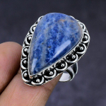 Sodalite Gemstone handmade 925 Sterling Silver gift Jewelry Ring Size 8 n1q68