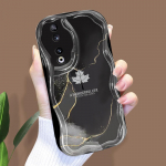 Armas koomiksimustriga kreemjas tekstuuriga korpus Lainelise servaga pehme silikoonkaanega telefoni&uuml;mbris Huawei Honor Infinix Tecno iPhone'i jaoks Honor 90 5G puhas