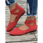 Naiste balletikingad, madalad elastsed rihmad, &uuml;mara ninaga naiste kingad, lameda kontsaga naiste kingad 38 punane