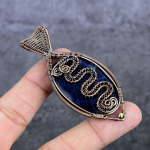 Natural Sodalite Gemstone Handmade Copper Wire Wrap Jewelry Pendant 3.07 l4c21 black