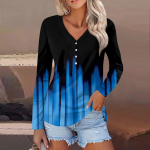 Naiste mood vabaaja pikkade varrukatega lillemustriga V-kaelusega n&ouml;&ouml;biga topp L tumelilla v&auml;rv