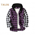 S&uuml;gistalv meeste s&auml;rk-mantel Ruuduline pikkade varrukatega rinnatasku Reguleeritav n&ouml;&ouml;riga kapuuts &Uuml;herealine lapiline lahtine kontrastset v&auml;rvi jakk XXL tumeroheline v&auml;rv