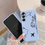 Lennuki Kaardi Joonte Mustriga Pehme Silikoonist &Uuml;mbris Samsung M35 Xiaomi Redmi Note 13 Pro iPhone Huawei Honor Realme Kaamera Kaitsva P&otilde;rutuskindla Kattega Samsung Galaxy S9 Plus sinine