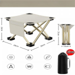 V&auml;lipikniku Magza kokkupandav taburet, kaasaskantav kerge kalap&uuml;&uuml;gitool Kerge kokkupandav tool Matkatool valge