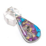 Natural Blue Spiny Oyster 925 Sterling Silver Jewelry Pendant 2.17 n8i40