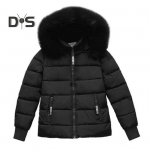 Talvine sulemantel Polsterdatud kapuutsiga taskud T&otilde;mblukuga Parka Tuulekindel soojust hoidev Slim Fit Plus Suurus Igap&auml;evane k&uuml;lma ilmaga &uuml;ler&otilde;ivad Puuvillane jope XXL must