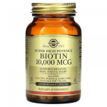 Solgar - Biotiin, Super K&otilde;rge Potentsusega, 10 000 mcg. 120 Vegetable Capsules