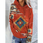 Vabaaja kapuuts Retro 3D tr&uuml;kitud pikkade varrukatega dressipluus Moodsad riided S