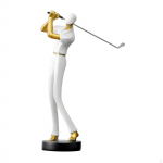 Golfim&auml;ngija Kuju Golfer Dekoratsioon Lauale Vaik Skulptuur Kontorisse Elutuppa Kingitus White B