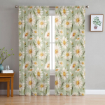 Karikakrad Akvarell Tekstuuriga Rohelised &Otilde;hulised Kardinad Kaasaegsed Marlikardinad Elutuppa Magamistuppa Voile L&otilde;ngast Kardinad W135 x H114cm