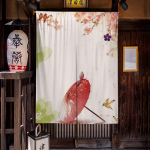 Jaapani kodumajutus teetuba vahesein ukse peakardin tahvel rippuv lipukardin teetuba sakura l&uuml;hikesed kardinad dekoratsioon 65x90cm white