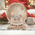 Indoor Nativity Scene Light for Holiday Decor on Mantel No house pattern