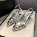 Moodsad naiste moes Baotou sandaalid S&uuml;gis Uued Teravaotsalised Madala suuga Litritega Slingback Temperamentsed K&otilde;rged kontsad 35 h&otilde;be