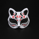 Jaapani mask pool n&auml;gu k&auml;sitsi maalitud kassi rebase mask Anime maskeraad Halloweeni festivali Cosplay rekvisiit A1