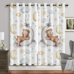 Multifilmid Loomad Aknakardinad Elutuba Akvarell J&auml;nkukaru Aasaga Kardinad Kuuprint Uus Beebituba kardinad K&otilde;rge varjutus 100W130H(CM)40x51in&Grommet Top