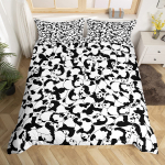 Armas punane panda tekikott king size, roosa armastuse t&auml;htede voodipesukomplekt kawaii multika loomad tekkekate t&uuml;drukulik magus tekkekate EU Single(135x200cm)