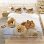 Pomeranian koera kuninganna tekikott kutsika voodipesukomplekt teismelistele t&auml;iskasvanutele lemmikloomadele v&auml;rviline taevas 2/3 tk pol&uuml;ester tekikott 135X200cm