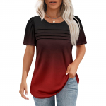 Naiste T-s&auml;rk l&uuml;hikeste varrukatega topsid Elegantne vabaaja s&auml;rk Kevadsuvine riietus Lendav plisseeritud esiosa &uuml;mara kaelusega suvetopsid L must