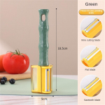 3-&uuml;hes teraga koorija K&ouml;&ouml;givilja- ja puuviljakoorija Multifunktsionaalne koorimisnuga kurgi riiv Praktiline noateritaja k&ouml;&ouml;git&ouml;&ouml;riist oranž