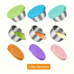 4/6/8 tk, kaasav&otilde;etav salatikastme konteiner, 1,6 untsi korduvkasutatavad kastmekonteinerid lekkekindla silikoonkaanega, roostevabast terasest maitseainetops 4PCS Set (Random Color) mitmev&auml;rviline