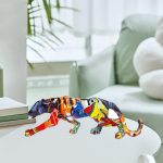 Leopardi kujuke koduriiulile, loomade meisterdamisega jalutav skulptuur colorful graffiti