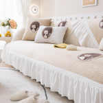 Prantsuse pl&uuml;&uuml;sist diivanipadi, sasitud lihtne kaasaegne multikas plaaster, paksendatud libisemiskindel padja kate talveriie 70x70