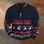 Meeste Retro Casual gradienttr&uuml;kiga kampsun M must