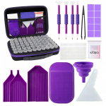 DIY teemantmaali kunstikomplekt koos hoiukasti, pintsettide, kandiku jne. - K&otilde;ik-&uuml;hes k&auml;sit&ouml;&ouml;komplekt