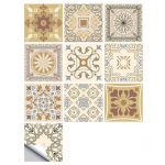 10 tk Plaatide Kleebised K&ouml;&ouml;k Vannituba Elutuba Dekoratiivsed Seinakleebised Veekindlad &Otilde;likindlad Seinakleebised kollane