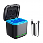 3-kanaliline akulaadija akulaadija 2 SD-pesapatareide salvestus&uuml;mbris Go Pro Hero jaoks 12.11.10.9 kaameratarvikud must