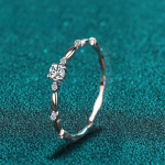 VVS1 moissanite s&otilde;rmus naistele, peen pulmajuveel 925 sterlingi h&otilde;bedast kihlas&otilde;rmustega, kingitused 5