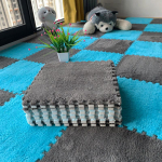 Elegantne 2022. aasta mustusekindel magamistoa vaip ja elutoa p&otilde;randamatt suure magamistoa ja laheakna jaoks. 30x30CM 15pcs + Edging sinine/hall v&auml;rv