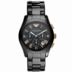 Emporio Armani AR1410 Ceramica Chronograph Black Dial meeste k&auml;ekell L must