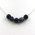 Collier - A Bijoux - Onyx noir mat 8 mm - Lapis Lazuli - Acier inoxydable - Longueur au choix