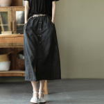 K&otilde;rge v&ouml;&ouml;kohaga vabaaja seelikud naistele, saabumine, suvi, vintage stiil, lahtine, puuvillane, linane, naiste A-l&otilde;ikeline pikk seelik v&ouml;&ouml;dega XXL