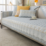 Ruudulise pitsiga kaunistatud libisemiskindel diivani kate kaitsetooli nelja hooaja universaalne veniv nurgadiivani padjar&auml;tik 1/2/3/4-kohaline 70X70cm