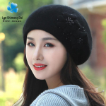S&uuml;gis/Talv K&uuml;&uuml;likukarva Villane Barett : Korea stiil, sametvoodriga, armas ja paksendatud naistele Adult One Size (55-58cm)
