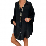 Naiste s&auml;rgi rev&auml;&auml;ridega pikkade varrukatega &uuml;herealine vabaajas&auml;rk &uuml;hev&auml;rviline, vaba istuvusega keskmise pikkusega s&auml;rk igap&auml;evane kandmine XL