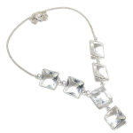 White Topaz Handmade 925 Sterling Silver Jewelry Necklace 18 u9t82