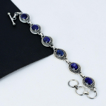 H&auml;mmastav sinise safiiri v&auml;&auml;riskivi k&auml;sitsi valmistatud 925 sterlingh&otilde;bedast k&auml;ev&otilde;ru, sinise safiiriga k&auml;ev&otilde;ru naisele, unisex k&auml;ev&otilde;ru, kingitus talle 8" must