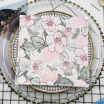 20tk/pakend 33*33cm 2-kihiline lillemustriga peosalvr&auml;tik