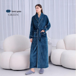 [2001 Uus] Eriti pikk paks unisex flanellist hommikumantel: S&uuml;gis/Talv, XL Korallfliisist Hommikumantel Extra Large