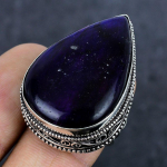 Natural Purple Labradorite Gemstone 925 Sterling Silver Jewelry Ring Size 8 b3u36