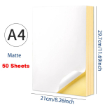 A4 prinditav valge kleebispaber, laser/tindiprintimine &ndash; matt/kraft, A4 suurus (8,27 x11,69 ) 50PCS-Matte A4 Sticker anti-flash valge v&auml;rv